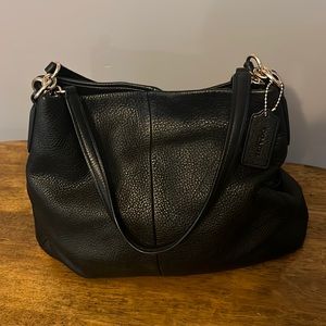 EUC Coach black pebbled leather bag